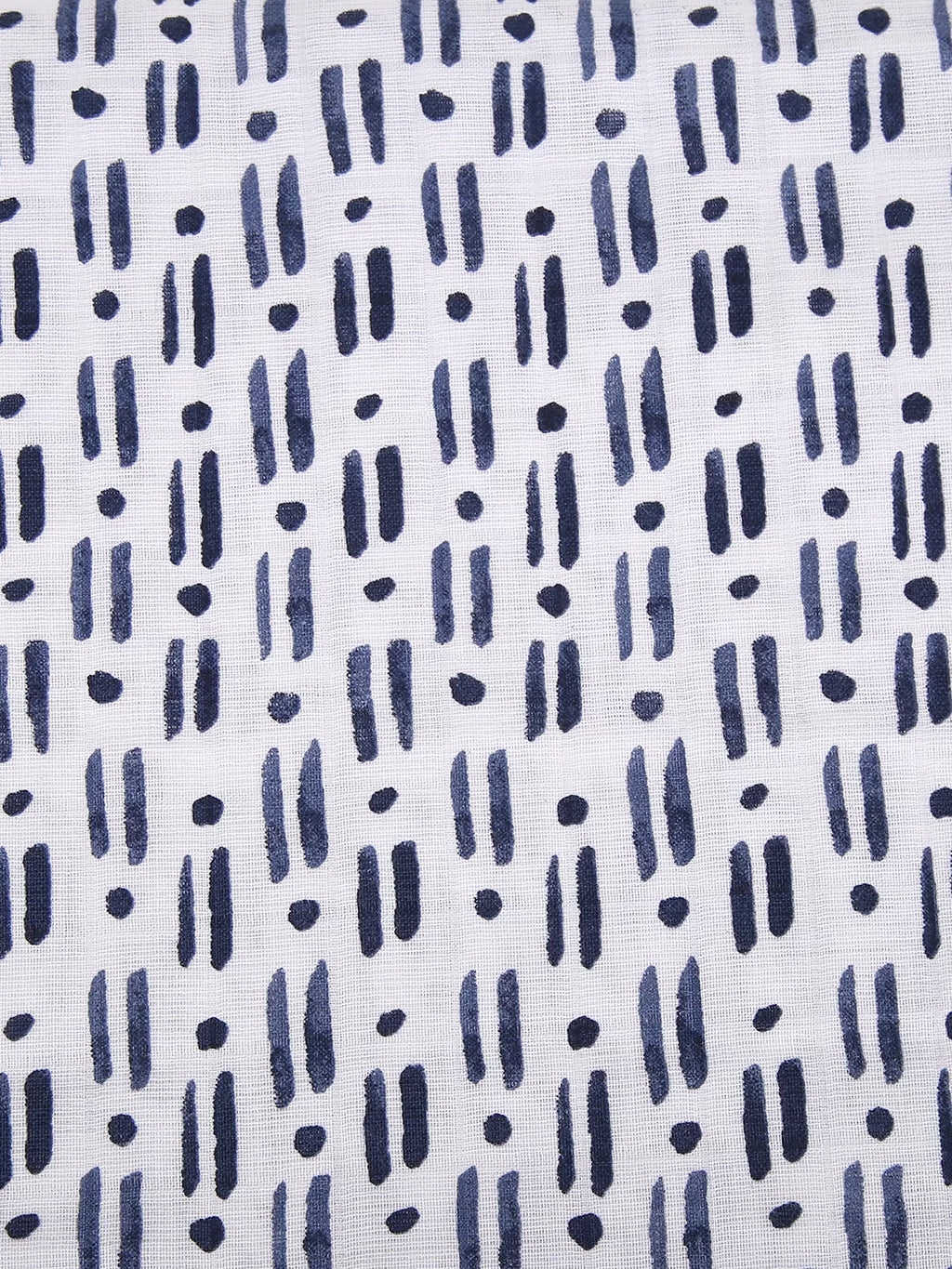 Navy blue abstract pattern on a white background