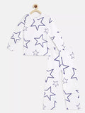 White outfit with star pattern on a white background